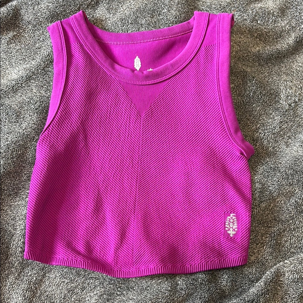 FP Movement by Free People Magenta Textured Tank Top